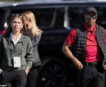 Tiger Woods, pictured with Kai Trump, is expected to attend a meeting at the White House