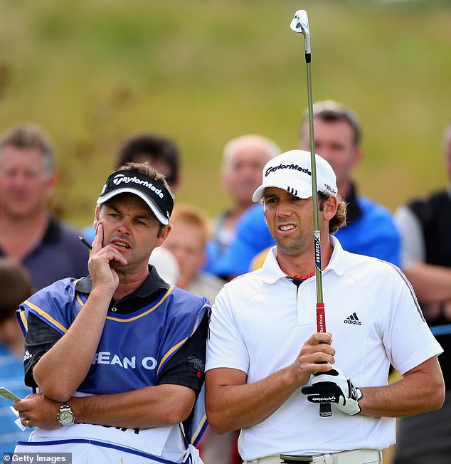 Foster played the round with Trump back in 2008 when he was working as Sergio Garcia's (right) caddie