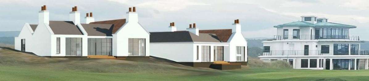 An artist's impression submitted with the application depicting some of the new look lodges in situ, with the clubhouse beyond (right).