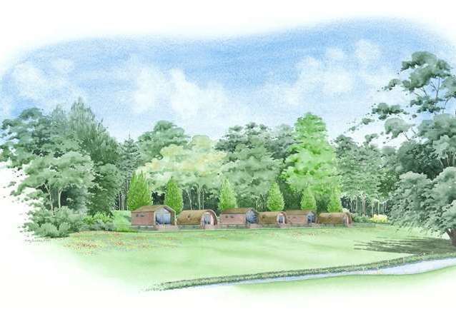 The six pods would be located at the former 10th hole area. Picture: All Saints Hotel