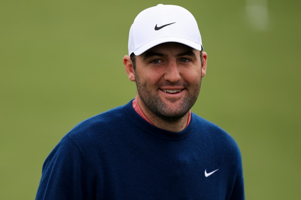Scheffler was all smiles having produced a stunning save on the 18th at Spyglass