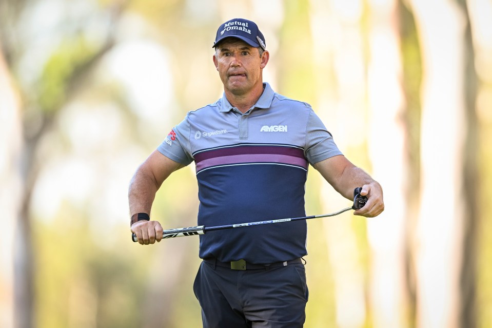 RABAT, MOROCCO - FEBRUARY 6: Padraig Harrington of Republic of Ireland prepares to plays his fourth shot on the 18th hole during the first round of the Trophy Hassan II 2025 at Royal Golf Dar Es Salam on February 6, 2025 in Rabat, Morocco. (Photo by Octavio Passos/Getty Images)