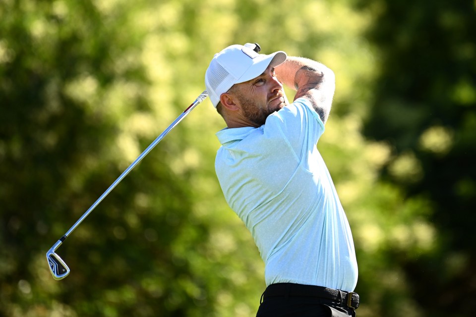 QUEENSTOWN, NEW ZEALAND - MARCH 02: Former cricketer and England cricket coach Brendon McCullum plays a shot during day one of the 2023 New Zealand Open at Millbrook Resort on March 02, 2023 in Queenstown, New Zealand. (Photo by Hannah Peters/Getty Images)
