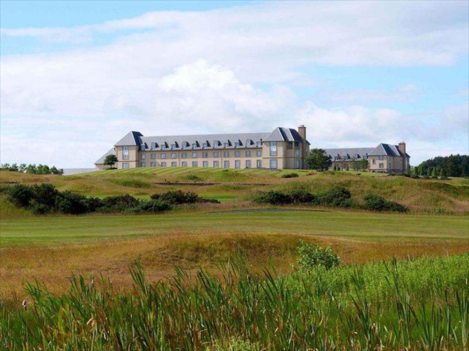Hotel on a golf course.