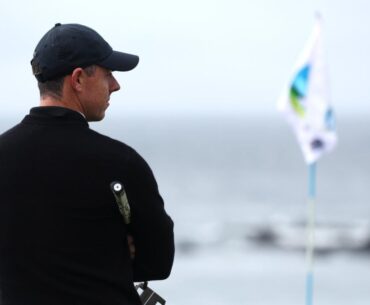 Rory McIlroy, Shane Lowry chasing Sepp Straka after windy, rainy day at Pebble Beach