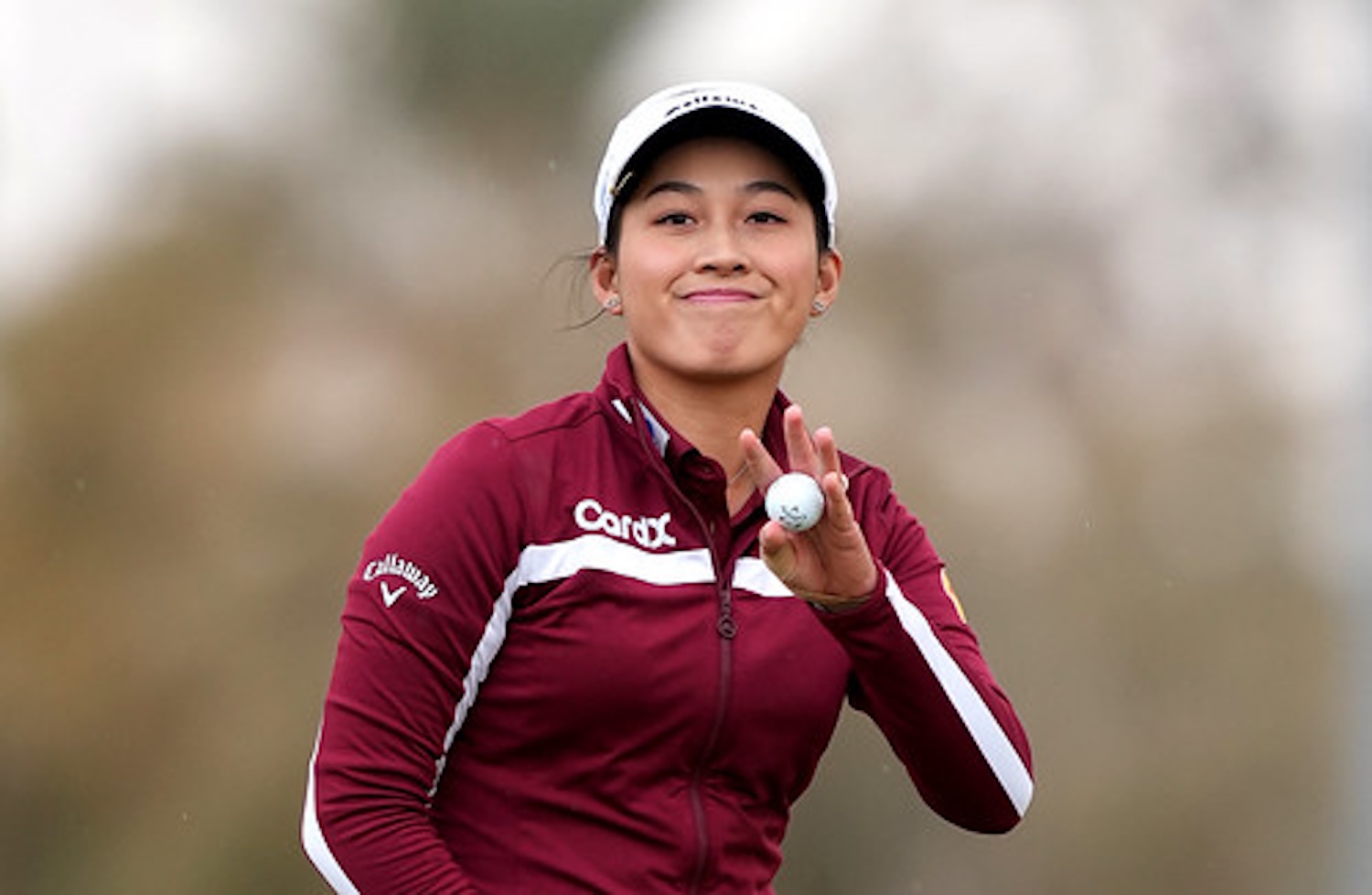 Jeeno Thitikul of Thailand reacts after sinking a putt during the final round of the LET PIF Saudi Ladies International tournament in Riyadh on Saturday. (Photo: LET)
