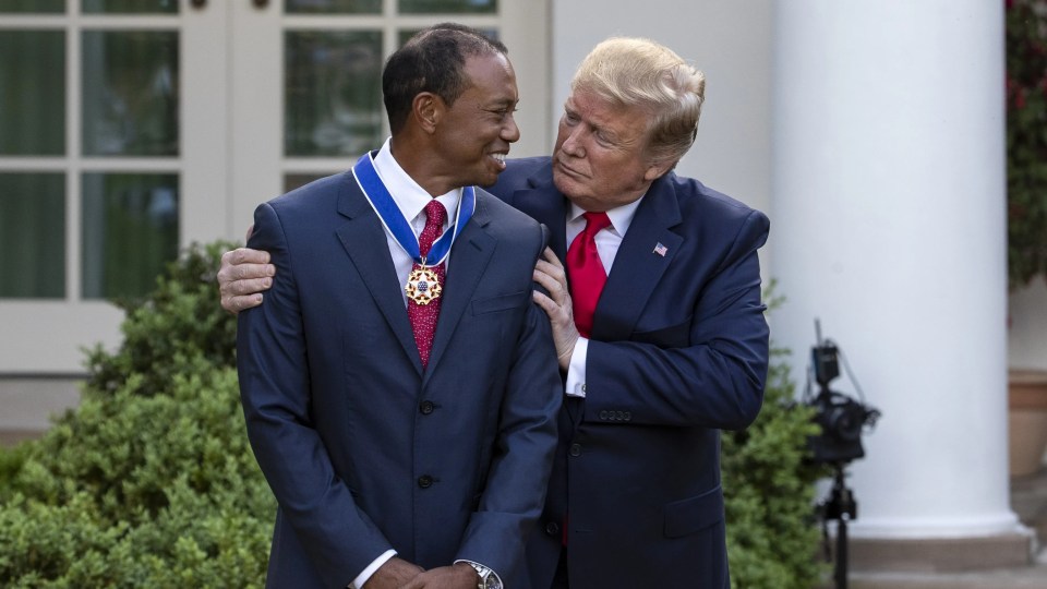 Trump and Woods enjoyed a round of gold together in Florida on Sunday