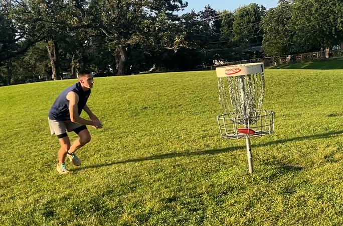 Jonathan making a shot
