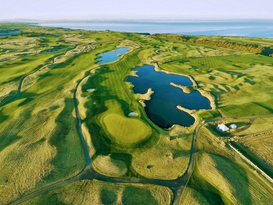 Aerial view of Fairmont St Andrews golf course.