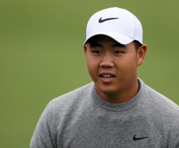 Tom Kim tops tee shot, makes chip-in birdie to start third round at Pebble Beach Pro-Am