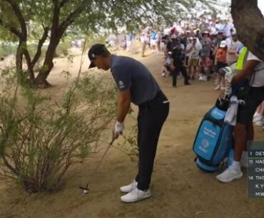 'He is so back' - Jordan Spieth has to putt out of a bush at Phoenix Open – and incredible shot helps him still make par