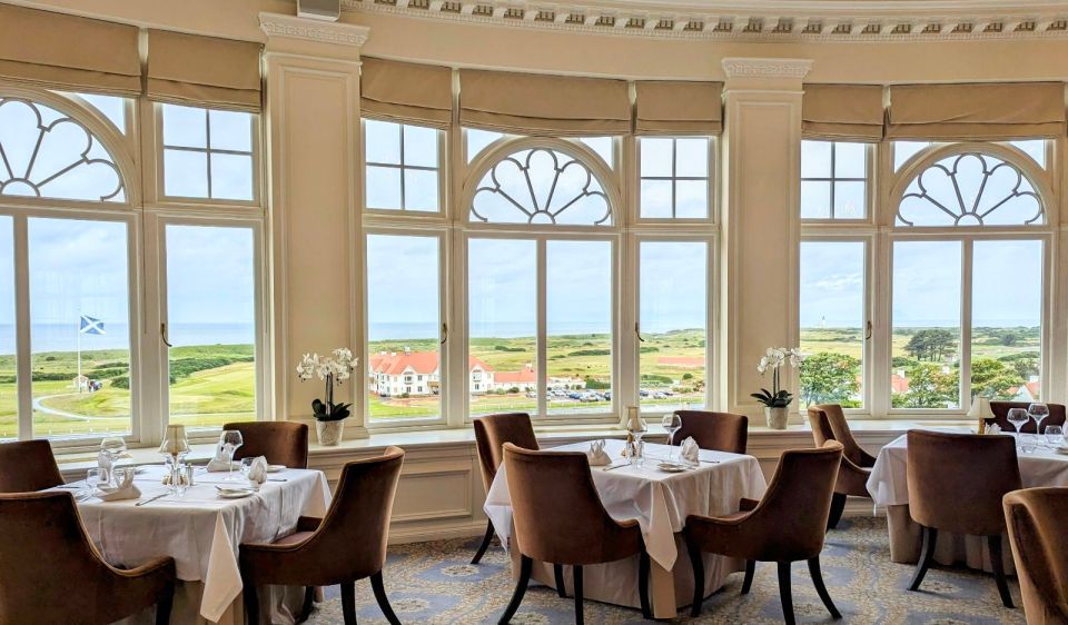 Dining room with ocean view.