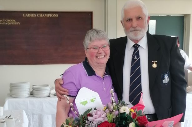 Gill Robison with past captain Peter Allen