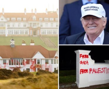 Trump's Turnberry Resort defaced by pro-Palestinian vandals: 'Free Gaza'