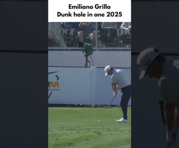 Emiliano Grillo Awesome dunk shot Hole in One at Waste Management in 2025. 🔥🔥🔥