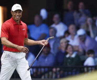 "Are we surprised?" When Tiger Woods nailed the 'Happy Gilmore' swing
