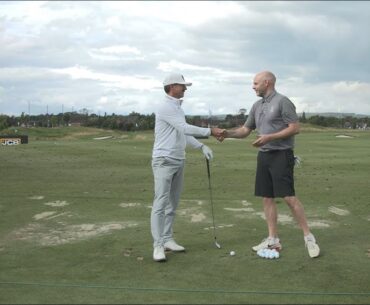 Wade Ormsby & Golf Lover UK on the range at #LIVGolf UK presented by JCB