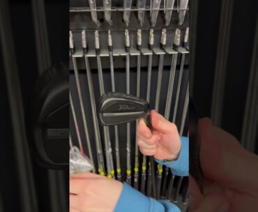 Closeup of the 2025 Titleist Limited Edition Blackout Titleist T200 irons #golf