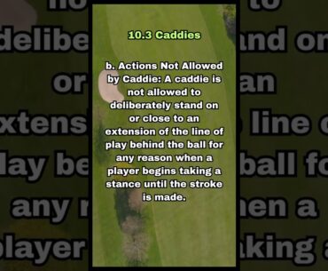 USGA GOLF RULE 10.3 CADDIES