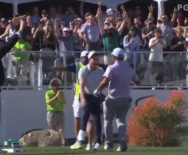 Grillo gets Slam Dunk Hole in 1 on Stadium Hole at Waste Management Open Golf Tournament