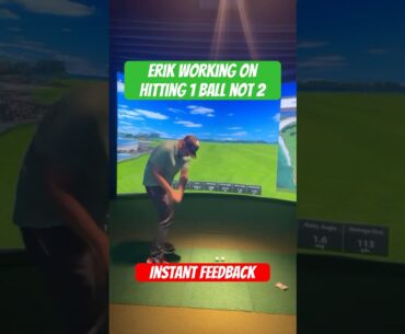 Erik working on ball contact by placing 2 golf balls close enough to expose a heel strike #golf