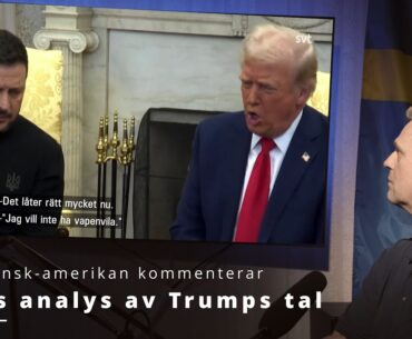Swedish-american watches a debate program in SVT about Donald Trump