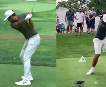 Tony Finau's Mirrored Golf Swing for self-training
