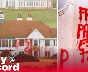 Donald Trump's Turnberry golf resort vandalised by pro-Palestine activists
