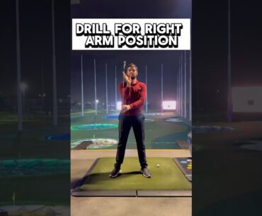 Get your right arm in the correct position with this drill! #golftips #golflesson #golfswing #golf