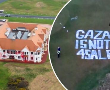Pro-Palestinian vandals target Trump’s Scotland golf course: ‘Gaza is not 4 sale’