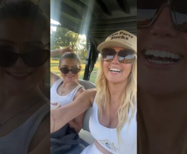 Two Golf Girls Almost Crash the Cart! #shorts #funny #golf