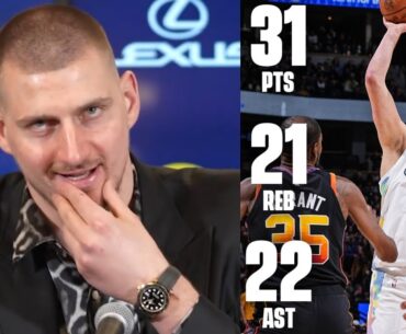 Nikola Jokic hilarious reaction to first ever 30-20-20 game in NBA history 😂