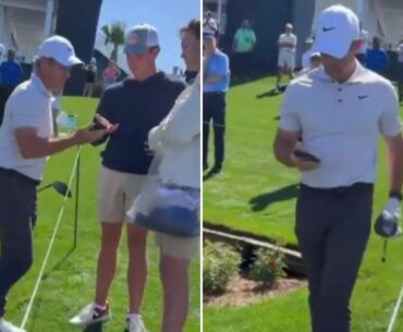 Rory McIlroy switches as golf star snatches phone from fan and storms off before Players Championship