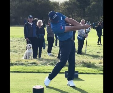 Slow Motion (1/8th speed) Padraig Harrington Golf Swing 3 Wood Tee Shot 9th Carnoustie 2024