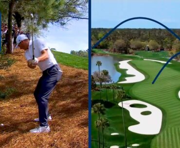 Jordan Spieth goes LEFTY to escape pine straw at THE PLAYERS