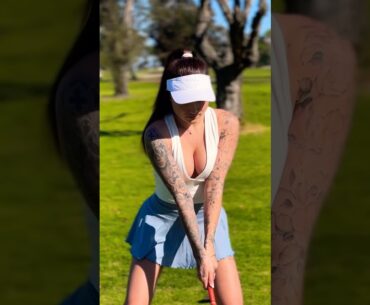 Amazing Golf Swing you need to see | Golf Girl awesome swing | Golf shorts | Adria Rae