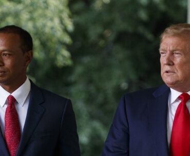 Donald Trump spotted playing golf with Tiger Woods