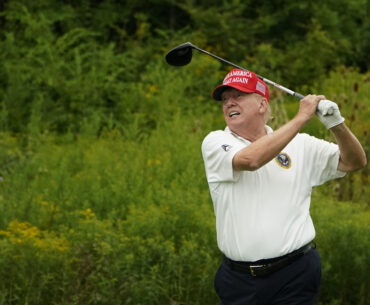 Donald Trump playing golf