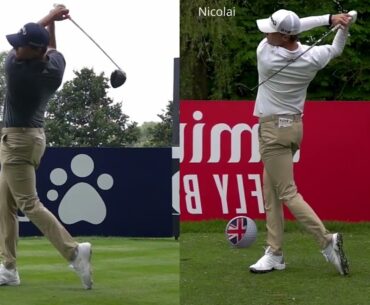 Nicolai vs Rasmus Højgaard slow motion swings - Mirror Training