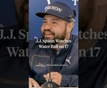 J.J. Spaun couldn't believe his tee shot went over the green on the 17th. 😳