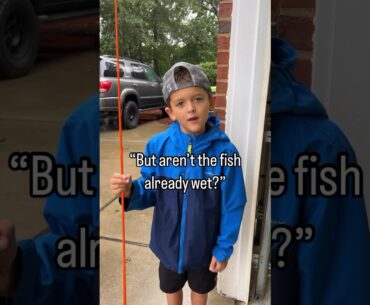 Aren’t the fish already wet? Fishing in the rain! #fishing #shorts #funny