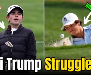 Kai Trump bottom of leaderboard in golf tournament but Charlie Woods impresses