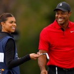 ORLANDO, FLORIDA - DECEMBER 17: Tiger Woods and Sam Woods of the United States during the final round of the PNC Championship at The Ritz-Carlton Golf Club on December 17, 2023 in Orlando, Florida.