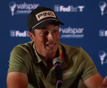 Happy and relief Viktor Hovland winner press conference after his win Valspar Championship