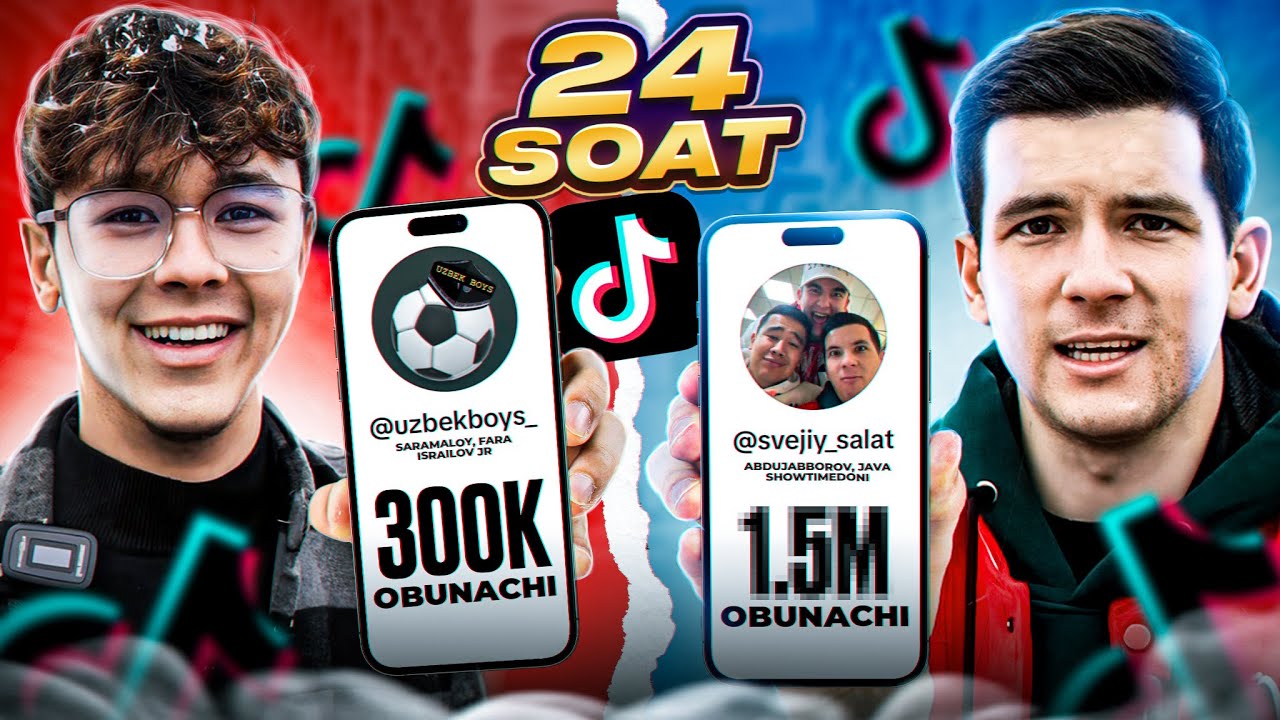 24 SOAT ichida TIKTOKda kim koʻp podpischik yigʻadi CHALLENGE 24 SOAT ichida TIKTOKda kim koʻp podpischik yigʻadi CHALLENGE