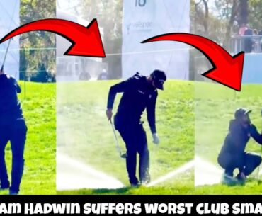 Adam Hadwin smashed the club on sprinkler head so hard at Valspar Championship it started spraying