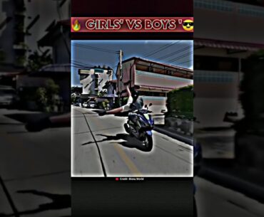 Boys vs girls bike stunt riding #shorts #stunt #rider #riding #bike #funny #trending