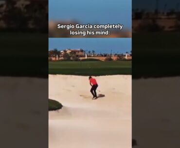 Golfer crashes out over a bad splash shot! Sergio Garcia is going crazy! #golf #golfshorts #pga