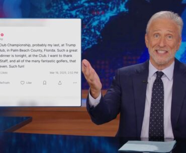 Jon Stewart Isn’t Falling for Trump’s Golf Tournament ‘Win’