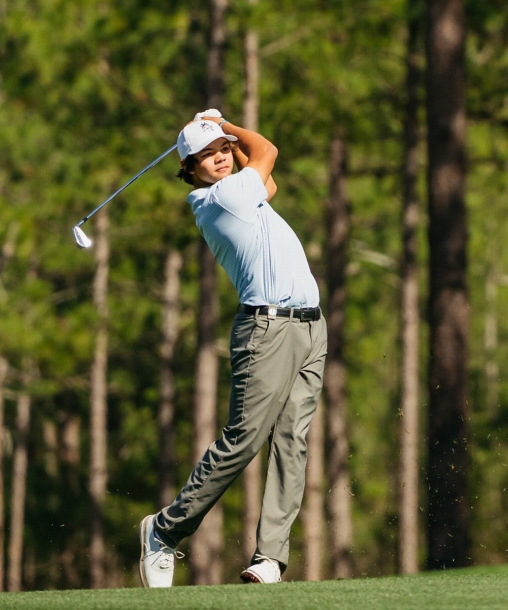 Charlie Woods is targeting the green in the second round of the Junior Invitational on the 21st (Korea Standard Time). Junior Invitational SNS